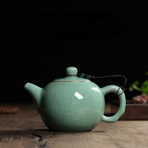 [GROOTSHEID]] Xishi Pot Chinese longquan celadon theepot Kung Fu Theepot met Filter 240 ml China Longquan Thee pot 240 ml: Ge Kiln Plum Green