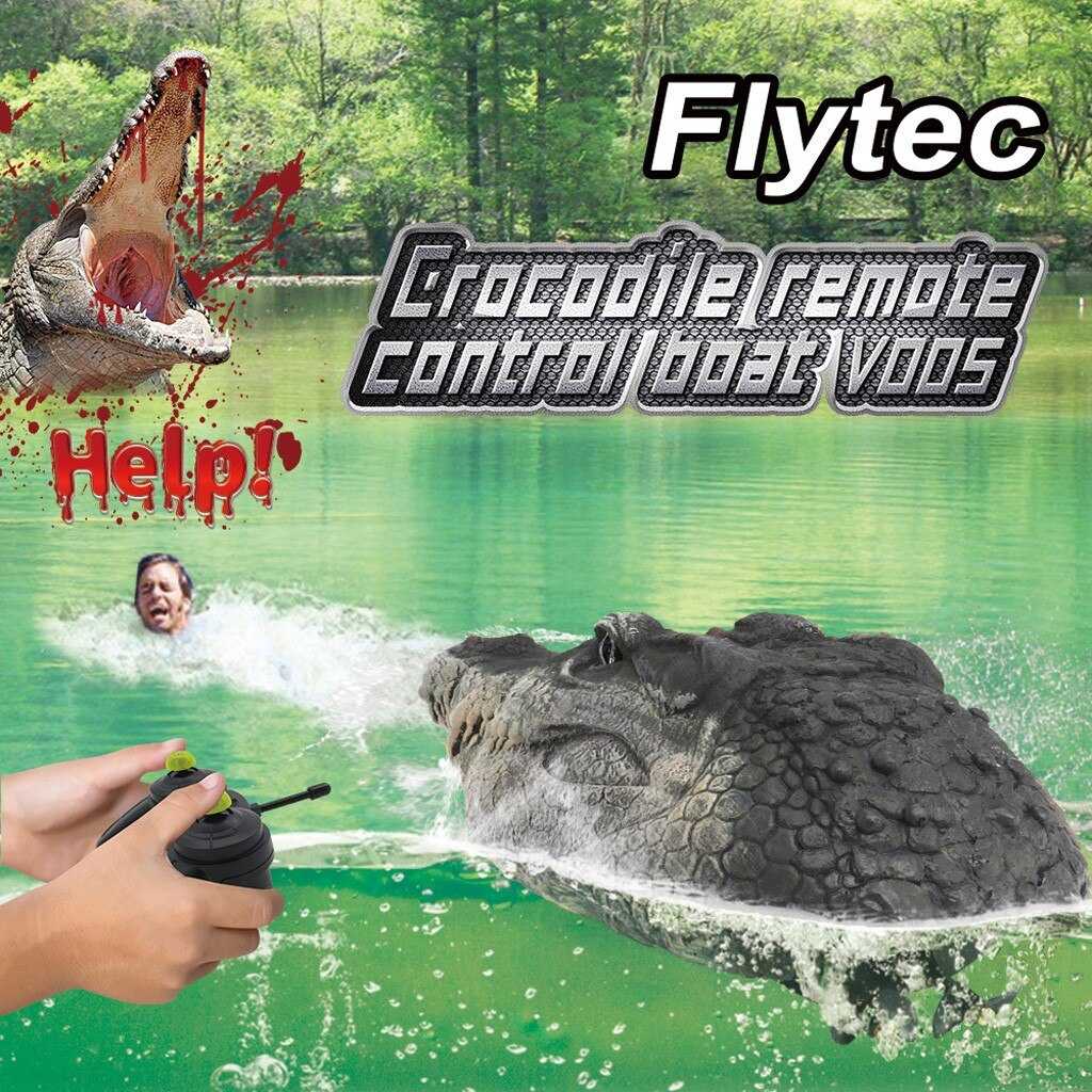Flytec V005 RC Boat 2.4G Simulation-Crocodile Head Water Racing Electric Remote for Drive Waterfowl Protect the Pool Spoof Toys