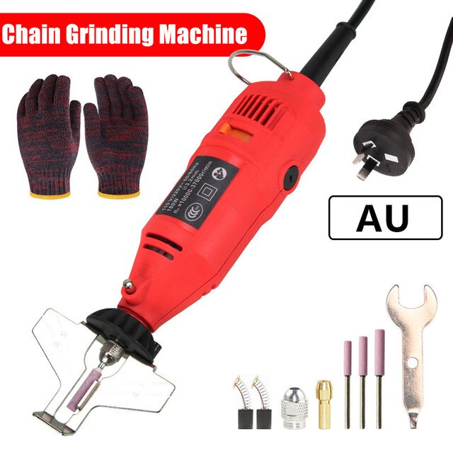 Handheld Elektrische Kettingzaag Slijpen Kit Elektrische Grinder Slijpen Kettingzaag Ketting Mill Grinder Snelle Slijpen Tool Machine: AU