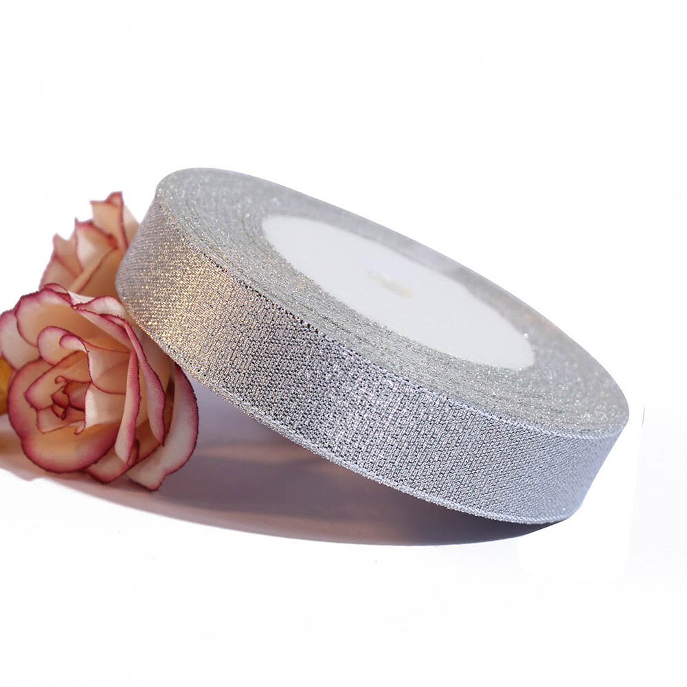 Handmade Silver Metallic Ribbon 25 Yards Ribbon For Bow Craft Wedding Party DIY Decoration packaging accessories: 20mm 25Y Silver