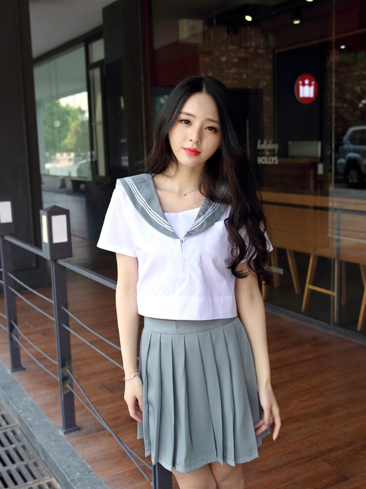Students Suit Ms. Pleated Skirt School Japanese School Uniform Korean style 2 pcs for Girls