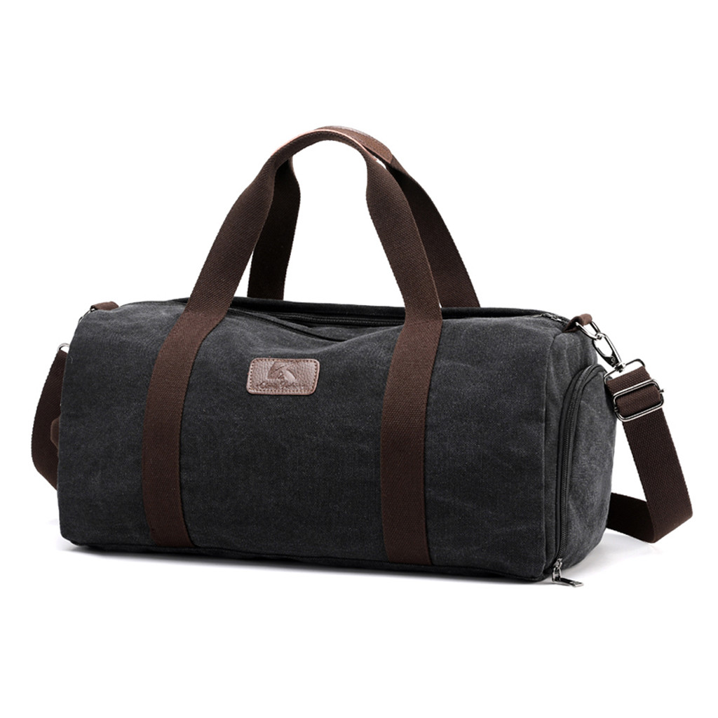 Aelicy sacos de desporto de viagem dos homens luz bagagem negócios lona bolsa feminina ao ar livre duffel fim de semana crossbody bolsa ombro pacote: BK