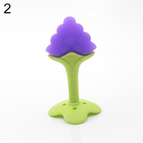 Safety Silicone Baby Orange Strawberry Grape BPA Free Training Tooth Teether: Purple