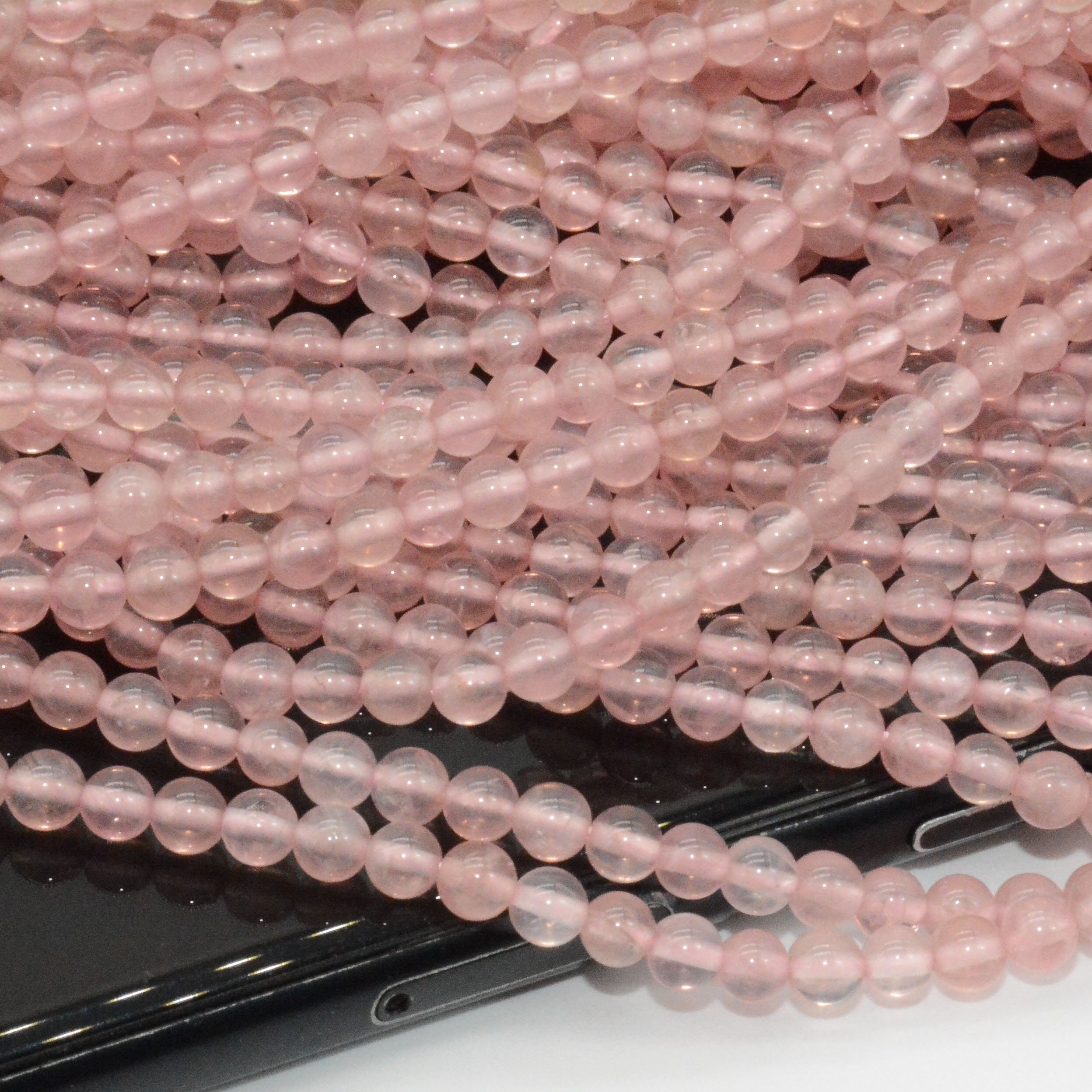 Natural Clean Pink Morganite Loose Round Beads 3.5mm