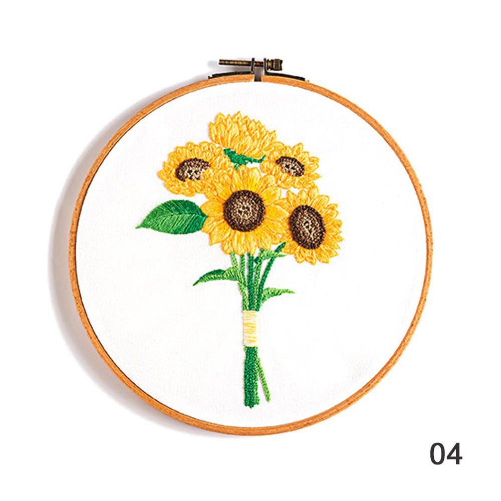 Konst franska diy blommor broderi ram ram handarbete nybörjare broderi material sömmar serie hantverk sömnad heminredning: 04