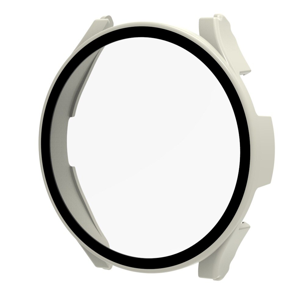 Coque étanche 2 en 1 + verre pour Samsung Galaxy Watch 4 40/44mm, protection complète PC pour montre 4 40 44mm: WHITE / Watch4 galaxy 40mm