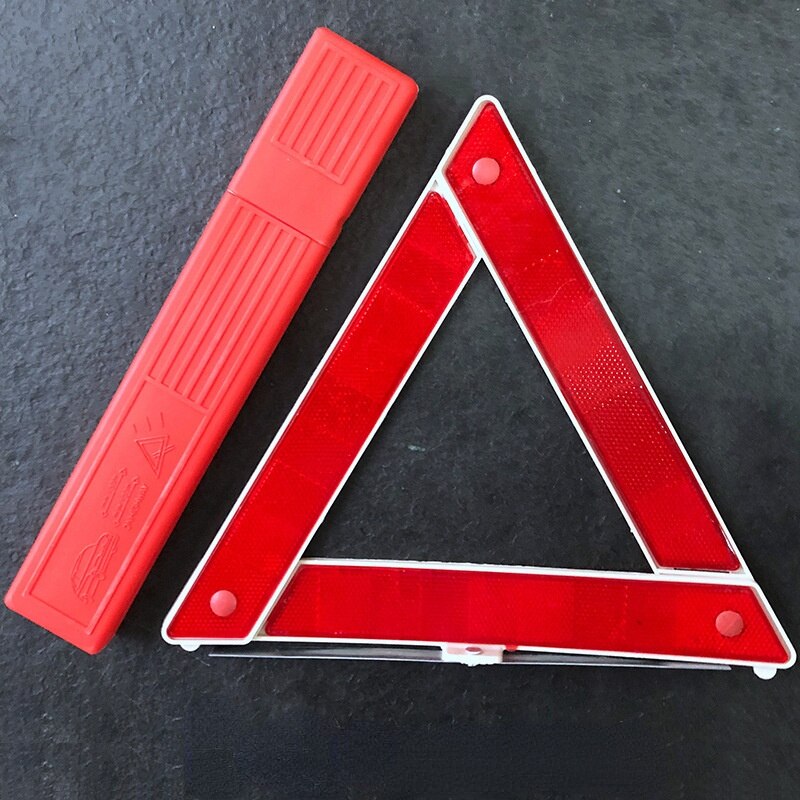 Car Triangle Red Reflective Safety Hazard Emergency Breakdown Warning Car Tripod Folded Stop Sign Reflector Cinta Reflectante