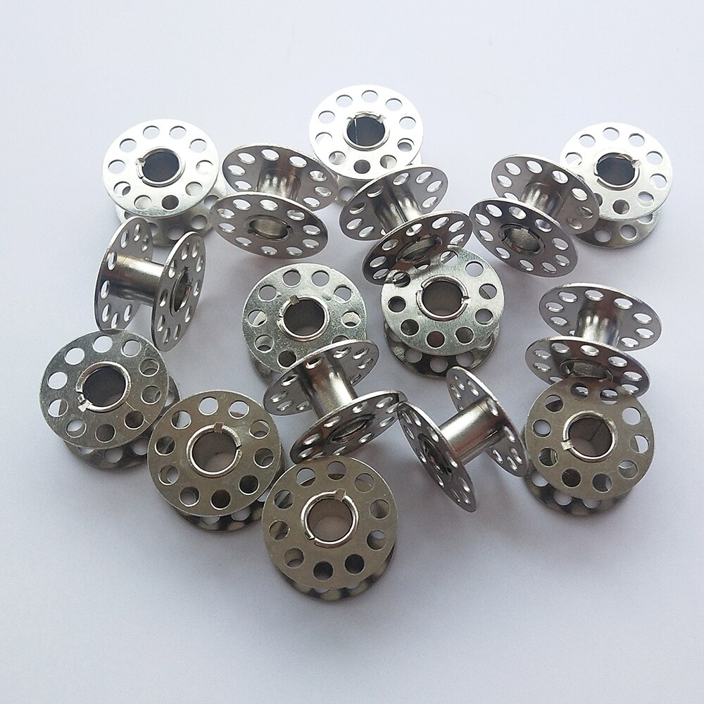 10pcs Metal Bobbins Spool Sewing Craft Tools Stainless Steel Sewing Machine Bobbin Spool LFR03