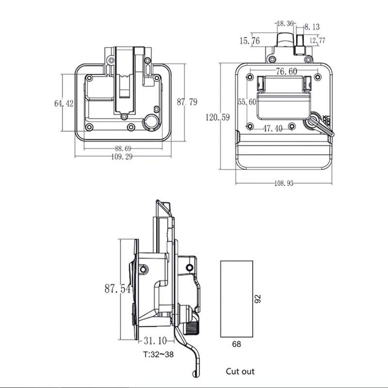 White RV Paddle Entry Door Lock Latch Handle Knob Deadbolt Camper Trailer