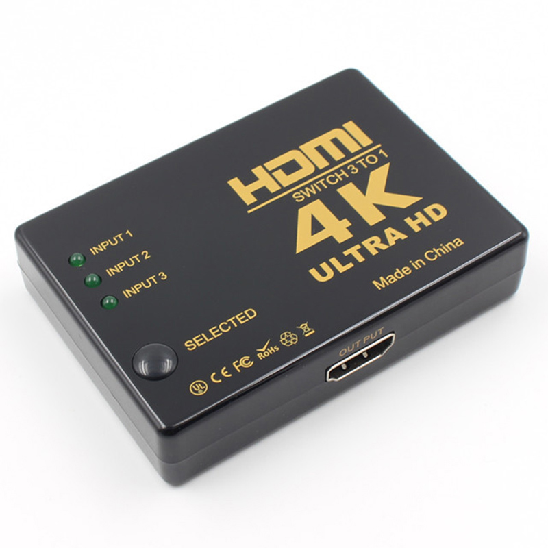 Rovtop mini hdmi switcher 4k hd1080p 3 5 port hdmi switch selector splitter med hubb ir fjärrkontroll för hdtv dvd tv box  z2