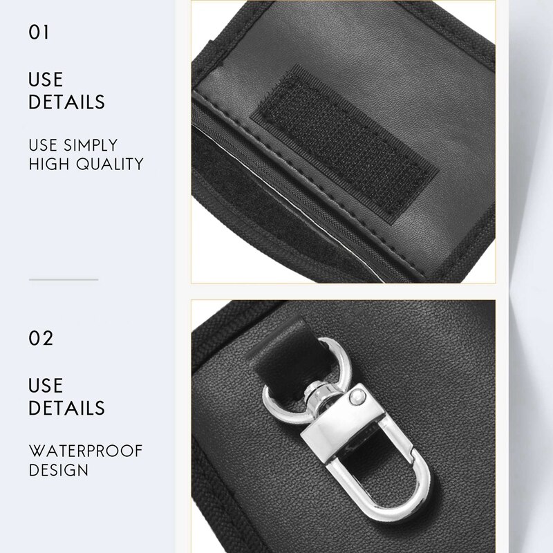 Car Key Signal Blocker Pouch Case [ 4 PACK ] Mini Faraday Bag for Car Keys Keyless Entry Fob Guard Signal Blocking