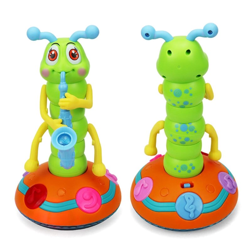 Dancing Saxofoon Rups Grappige Elektrische Muziek Speelgoed Met Led Zaklampen Voor Kinderen Baby Klinkt Game Speelgoed