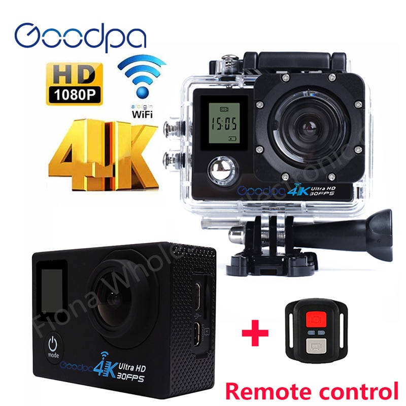 100%  originele goodpa  f60/f60r action camera 2.4g afstandsbediening ultra  hd 4k 12mp action videocamera waterdichte sportcamera