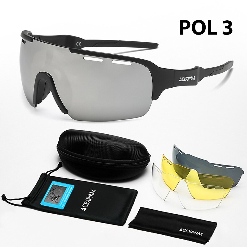 Mannen Vrouwen Gepolariseerde Fietsen Bril UV400 Fietsen Goggle TR90 Fietsen Brillen Outdoor Sport Fietsen Zonnebril 4 Lens: PO3