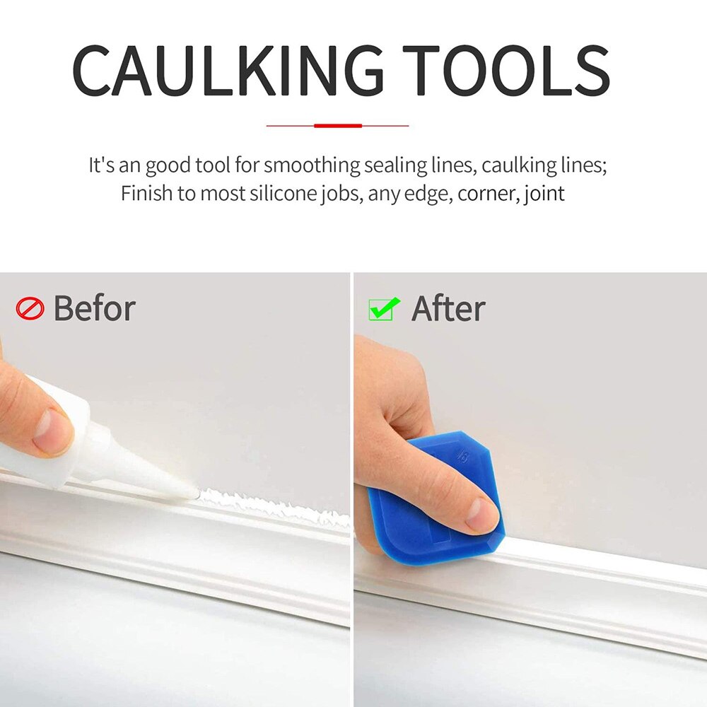 12/17Pcs Glue Nozzle Scraper Caulking Grouting Sealant Finishing Clean Remover Tool Scraper