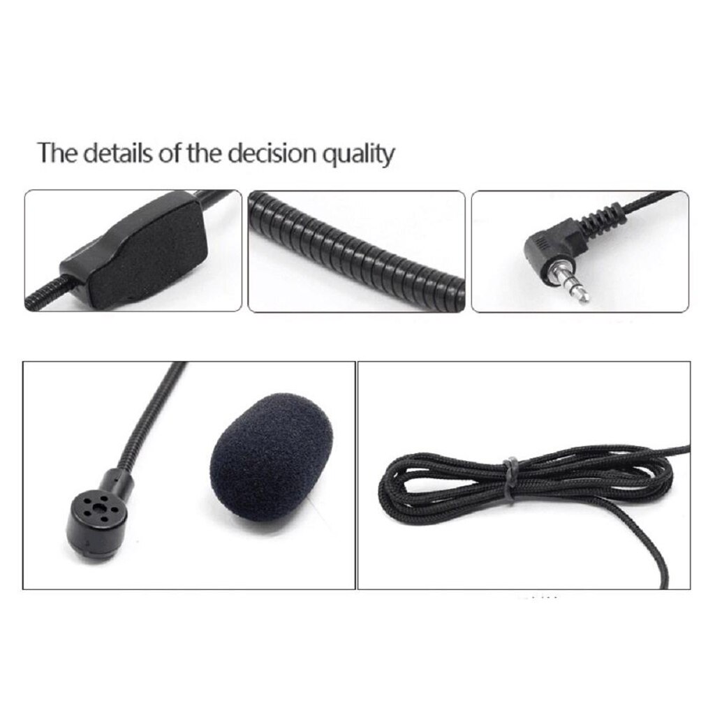 Universal Cell Phone Headset 3.5mm Wired Operator Style Flex Boom Microphone for Call Center Skype Office