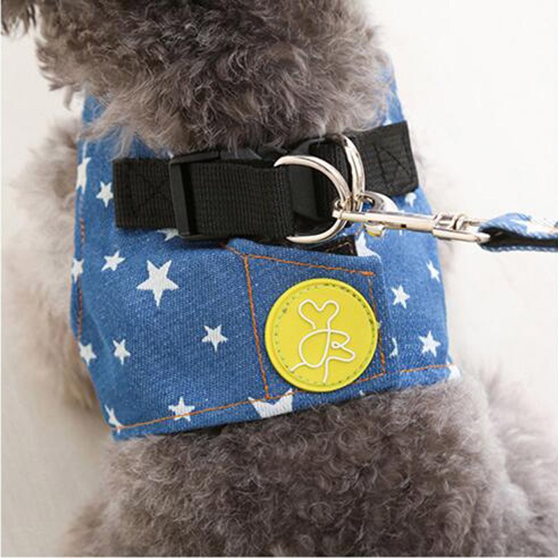 Atmungsaktive Streifen Haustier nutzbar machen Tarnung Hund Weste Welpen Leinen Kleine Hunde Leine einstellen Für Chihuahua Teddy S M L XL: hell Blau / XL