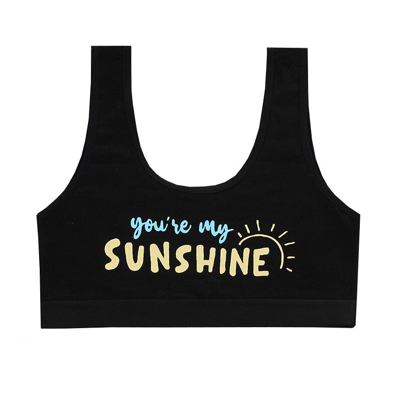 MANJIAMEI 14-16 Ans Soutien-Gorge d'entraînement Sportif en Coton pour Filles Premier Soutien-Gorge rembourré Mince sans Fil