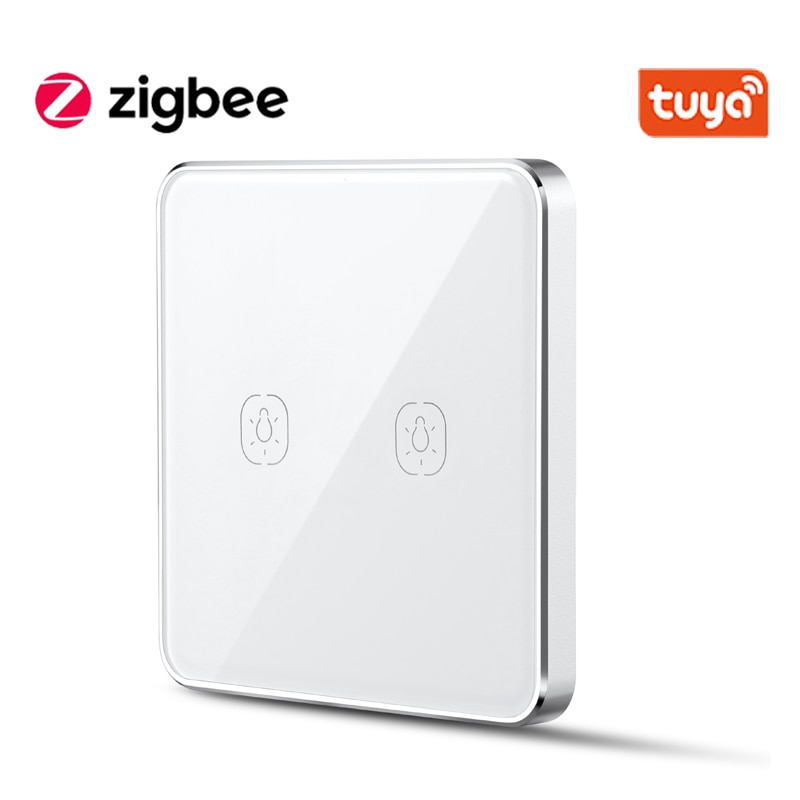 Tuya Zigbee Remote Switch Touch Sticker Control Wire Free One Two Three Gangs Work With Zigbee Hub 2mqtt