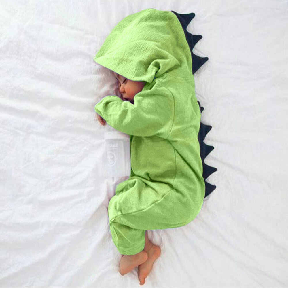 Pasgeboren Jumpsuit Baby Baby Jongen Meisje Dinosaurus Hooded Romper Jumpsuit Outfits Kleding Winter Warm Sets Pasgeboren Baby Kleding