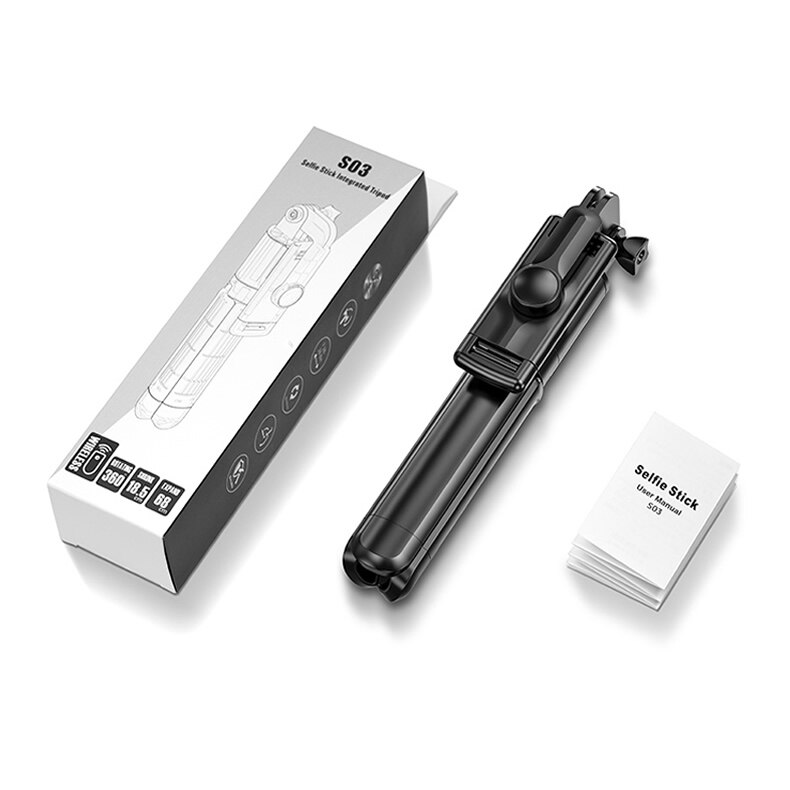 S03 kabellose, faltbare bluetooth-handpod-selfie-sticks für huawei-smartphones mit fernauslöser und ausziehbarem mini-stativ: Default Title