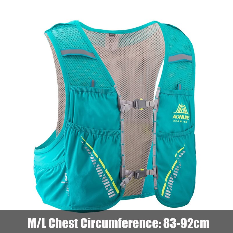 AONIJIE-mochila ligera C933 SD28 para correr, chaleco de hidratación para senderismo, carreras, Maratón, botellas opcionales, 5L: Turquoise ML Pack