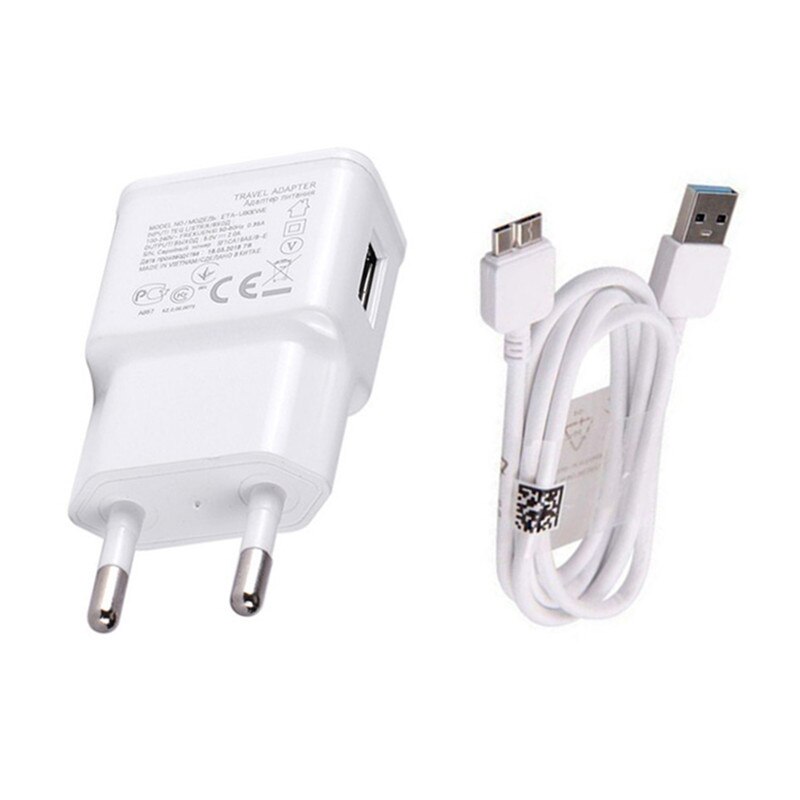 Adaptador de pared con enchufe europeo, Cargador USB y Cable de carga Micro USB 3,0 de 1M para Samsung Galaxy S5 Note 3 G900 N9002 N9008