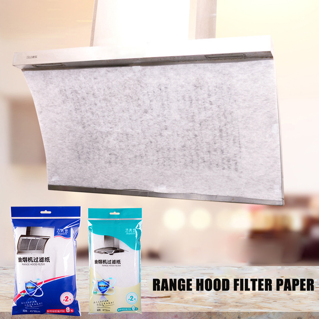 1pc Non-woven Hood Grease Filter Fume-Proof Stickers Pollution Filter Mesh Bell Filter Paper Fume Filter Kitchen Cleaning