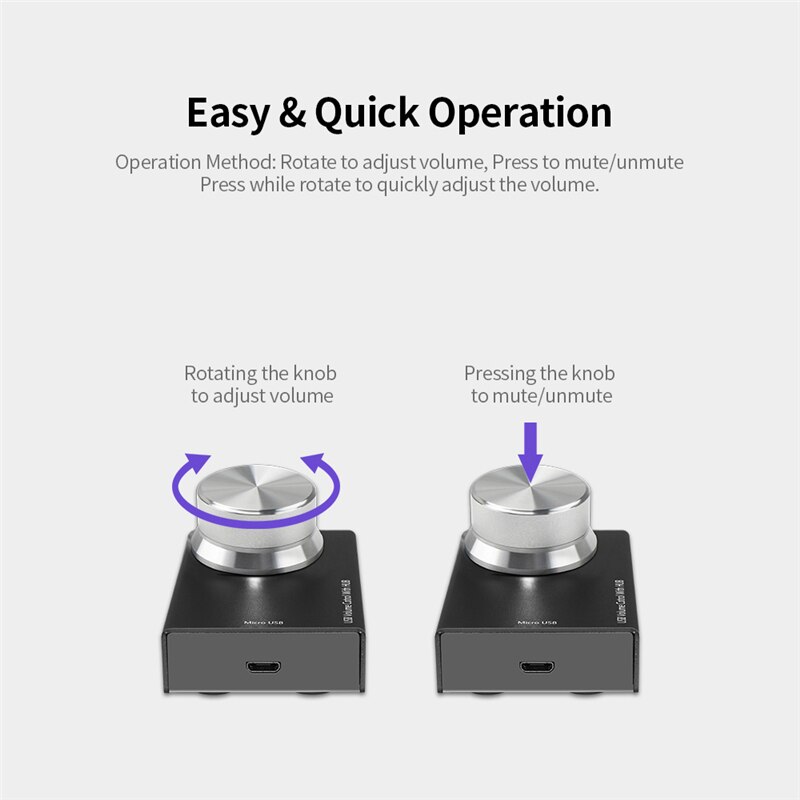 AIMOS Audio Knob Multipurpose USB Multimedia Volume Controller Adjuster Metal Tablet One Key Mute Speaker Mini For Computer