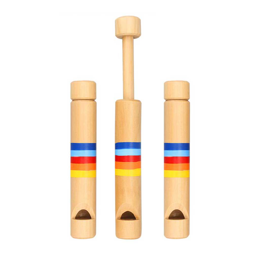 2pcs Wood Flute Durable Practical Beautiful Sounds Musical Instrument Kids Whistles for Kids Baby Children