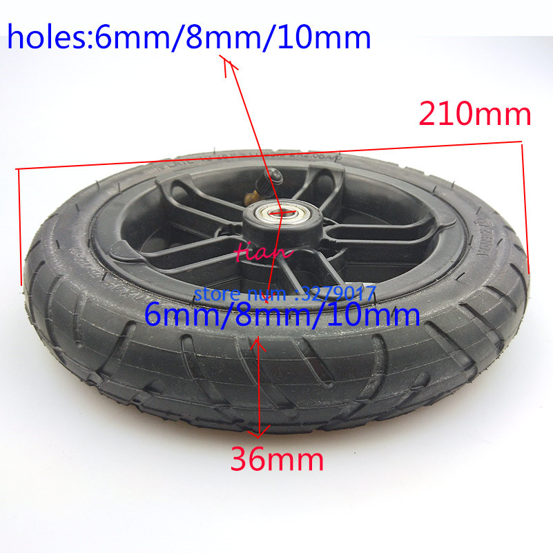 200x45 wheel 8 inch Castor Wheel with Tyre & Tube motorcycle parts electric scooter 6mm 8mm 10mm inner hole