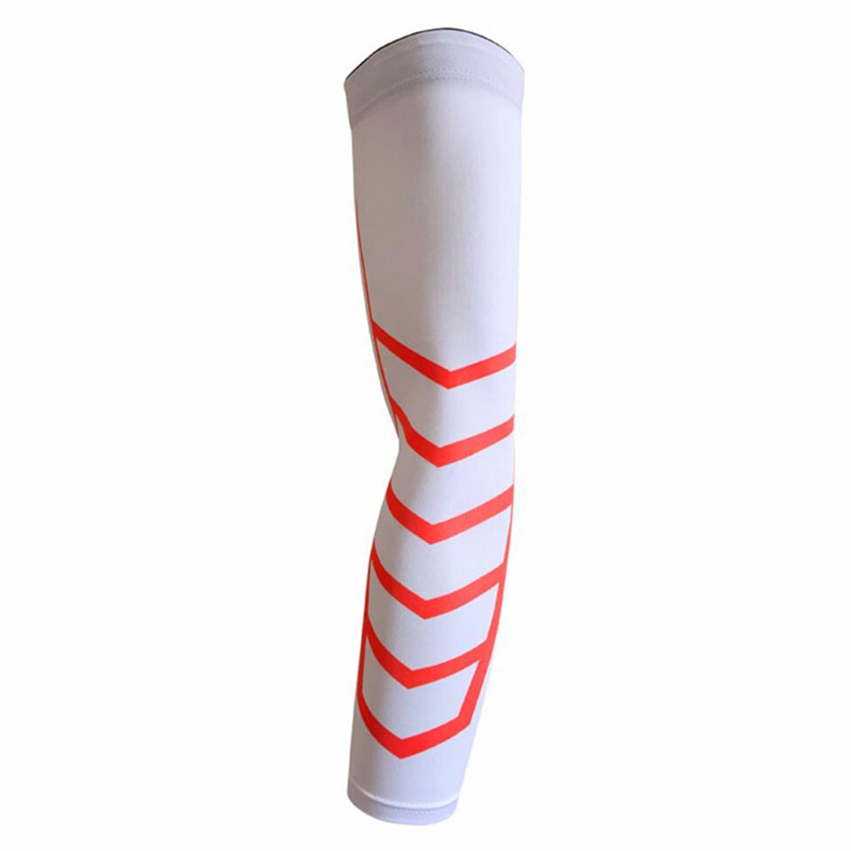 1 Pz Elastico Traspirante Sport di Sicurezza Gomito Del Braccio Scaldini Pad Ciclismo Basket Lunga Manica Del Braccio Supporto Gomito Protector 5 Colori: White / XL