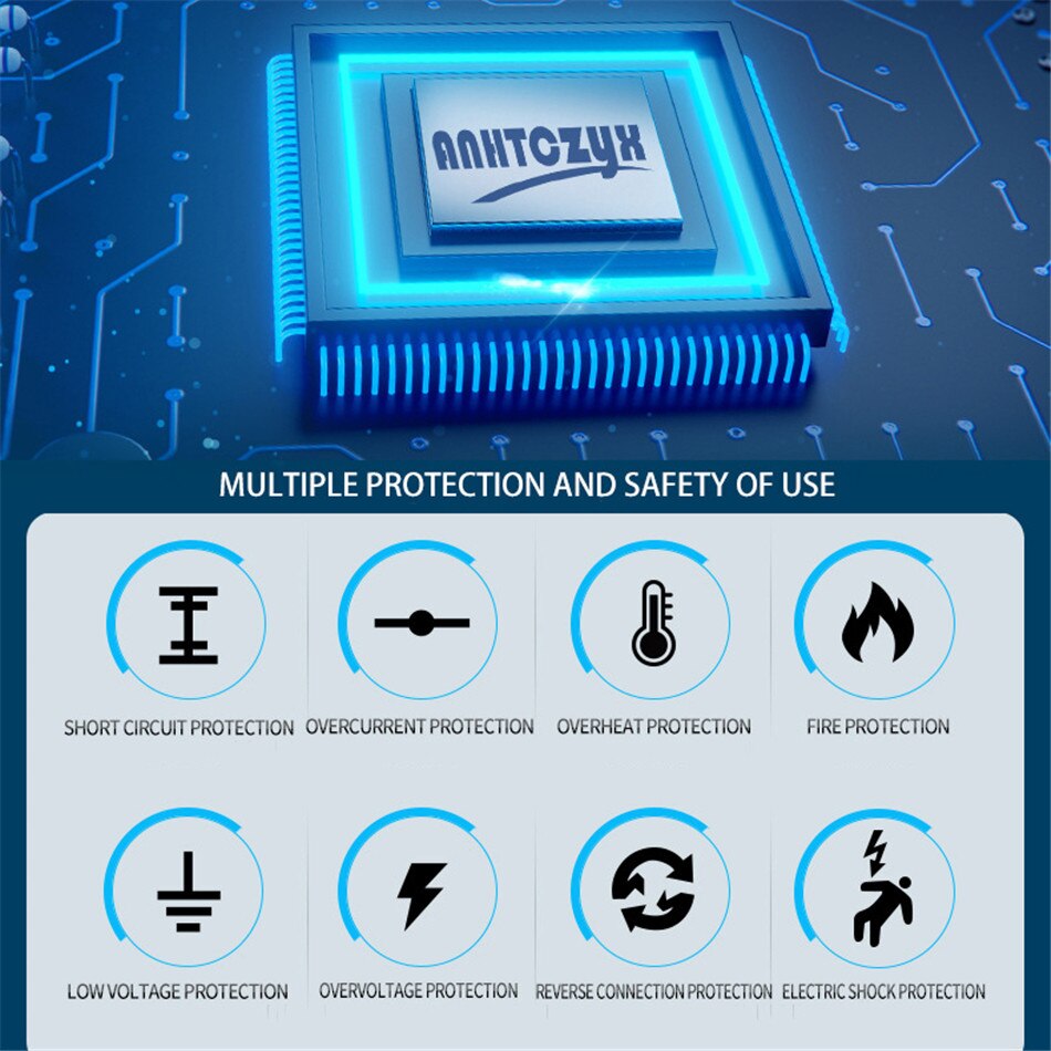 12V-24V 8A Full Automatic Car Battery Charger Power Pulse Repair Chargers Wet Dry Lead Acid Battery-chargers Digital LCD Display