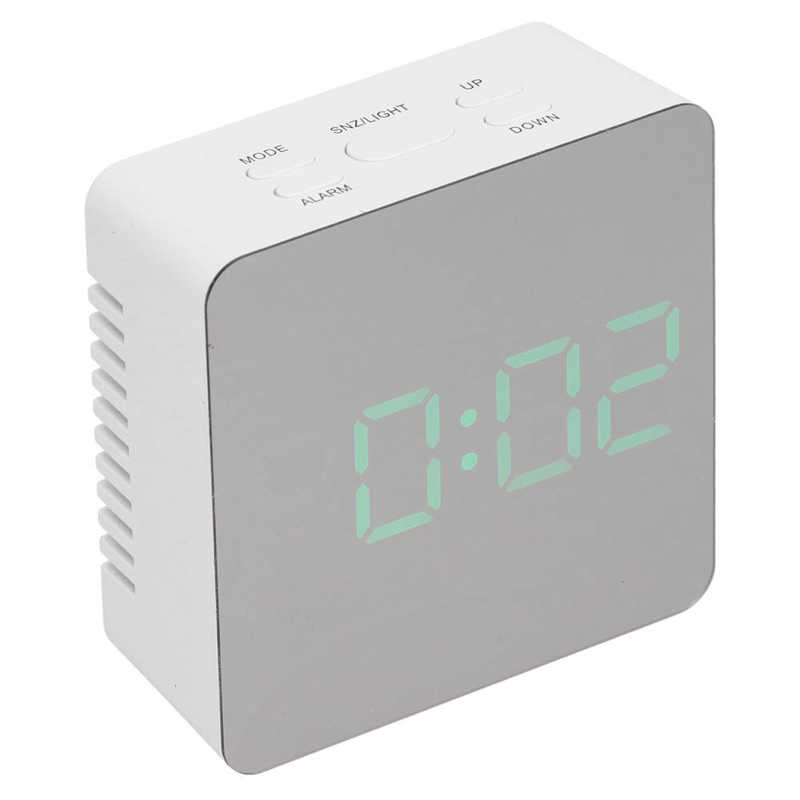 Mirror Clock Multifunctional Smart Clock Square Shaped for Living Room for Office for Bedroom