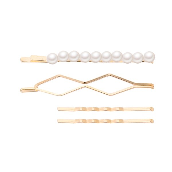 Ifmia 3 Stks/set Pearl Metal Haar Clip Haarband Kam Pin Barrette Haarspeld Hoofdtooi Accessoires Beauty Styling Gereedschap: IF1100001-4