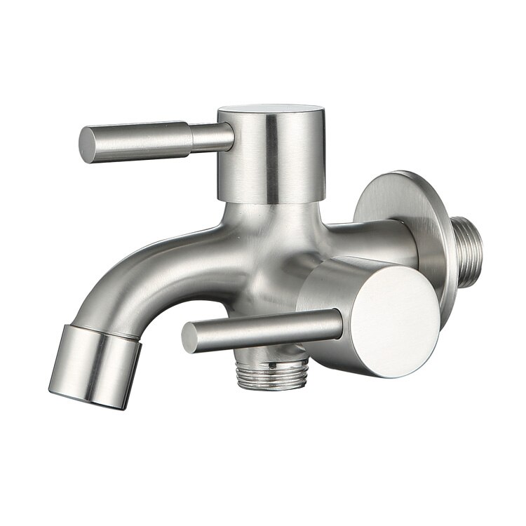 304 Roestvrij Staal Wasmachine Kraan Dubbele Gebruik Bibcock Wasserette Mop Pool Tap Dual Handles Wasmachine Kranen