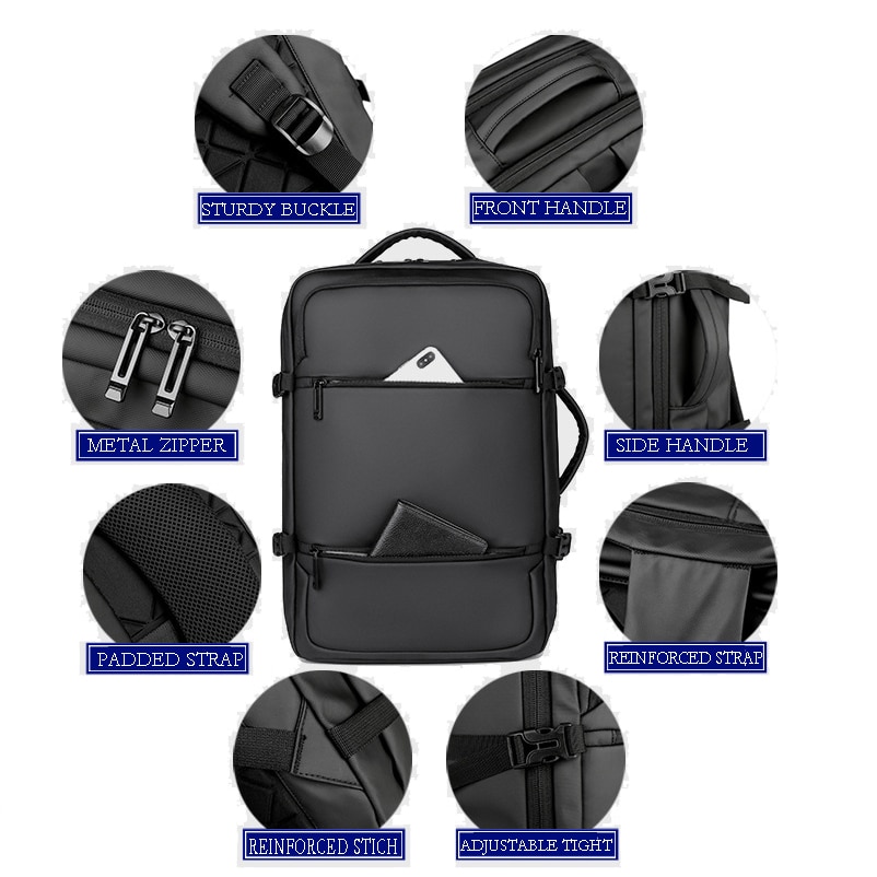 2020 novo usb men mochila viagem pacote de esportes caber 15.6 portátil à prova dwaterproof água saco escritório grande capacidade multifuncional