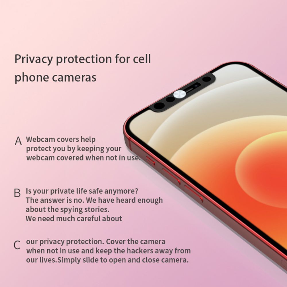 Accessoires Telefoon Lens Privacy Cap Front Camera Slider Webcam Cover Lens Sticker Voor Iphone X Xs 11 12 Promax Mini