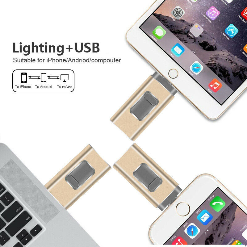 16 GB/32 GB/64 GB/128 GB/256 GB/512 GB OTG USB Flash drive 3 In 1Cle USB 3.0 Pendrive Sleutel Voor iPhone 5/6/7/8/X/ 11 iPod iPad Android PC