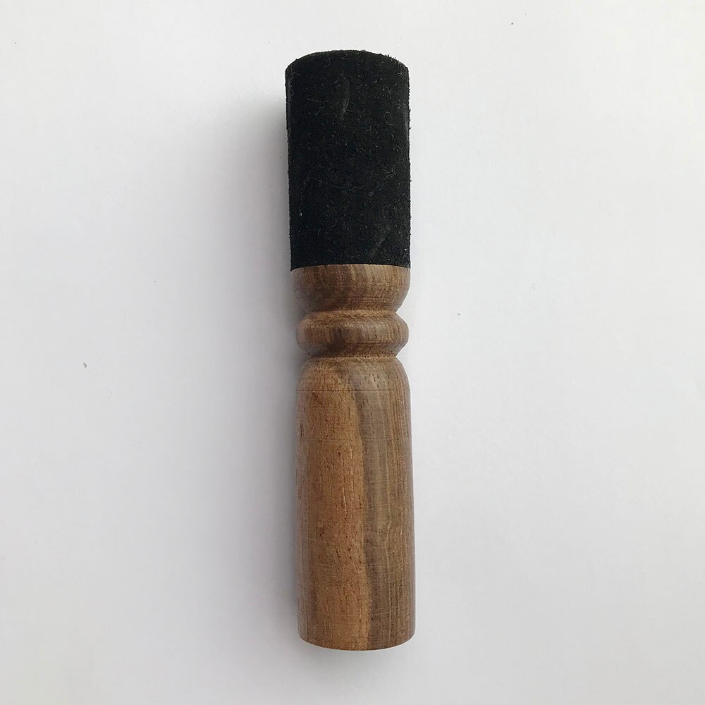 Tibetansk sångskål handgjord hård trästriker läderinpackad träpinne klubba 12/18cm alternativ