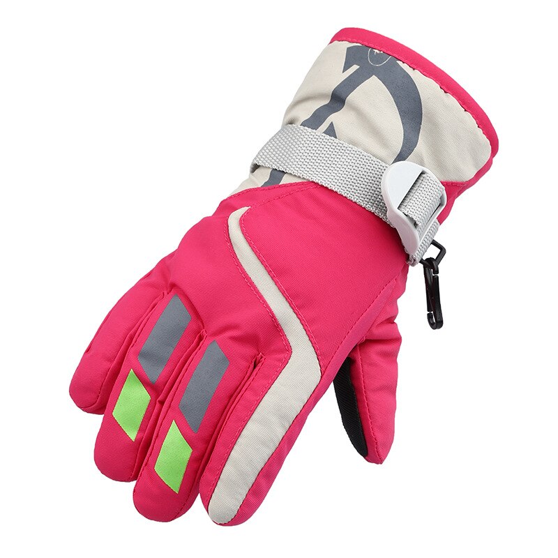 Crianças Luvas do Inverno Luvas Quentes Luvas de Esqui Snowboard À Prova D' Água 2020 Para Crianças-Full finger Luvas Cinta Luvas Para Esportes Ao Ar Livre: rose