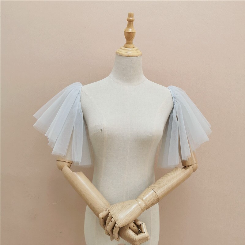 Detachable sleeve off shoulder tulle straps for wedding dress: Q03