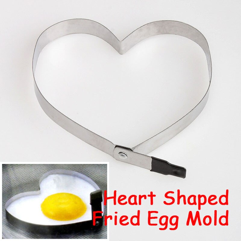Kitchen Egg Mold Heart Shaped Cook Fried Eggs Mold Portable Cook Fried Egg Pancake Mold Stainless Steel Egg Mold Kitchen Tool