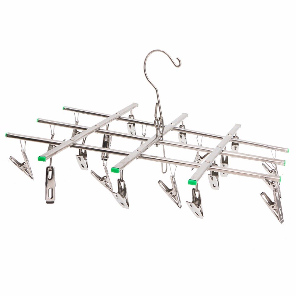 Winddicht Wasserij Sokken Handschoenen Kleerhanger Inklapbare Rvs Opknoping Rack 20 Wasknijper Drogen Rekken Outdoor
