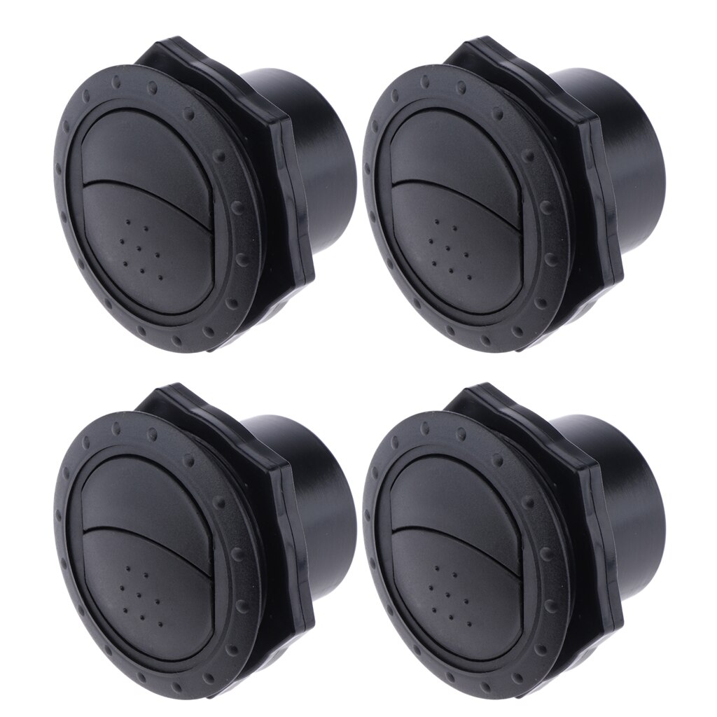 4pcs 2.36 x 2.55 inch Round Air Vent Louver, Air Conditioner Deflector Grill Cover for Marine Boat RV Caravan Car - Black