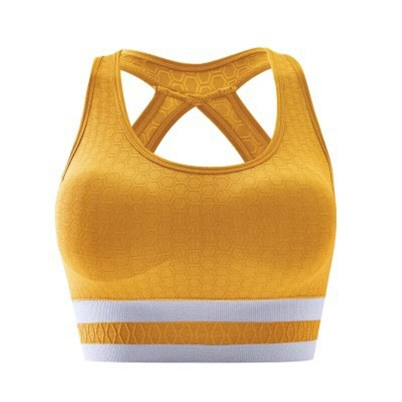 Chaleco de Yoga sin costuras para mujer, ropa deportiva para gimnasio, entrenamiento para correr, top transpirable de alto estiramiento, sin mangas: YELLOW