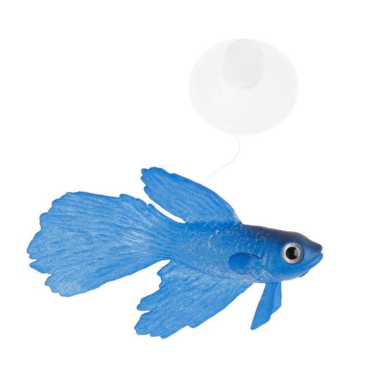 Artificial Soft Silicone Glowing Effect Betta Aquarium Fish Tank Ornament Decor: Blue