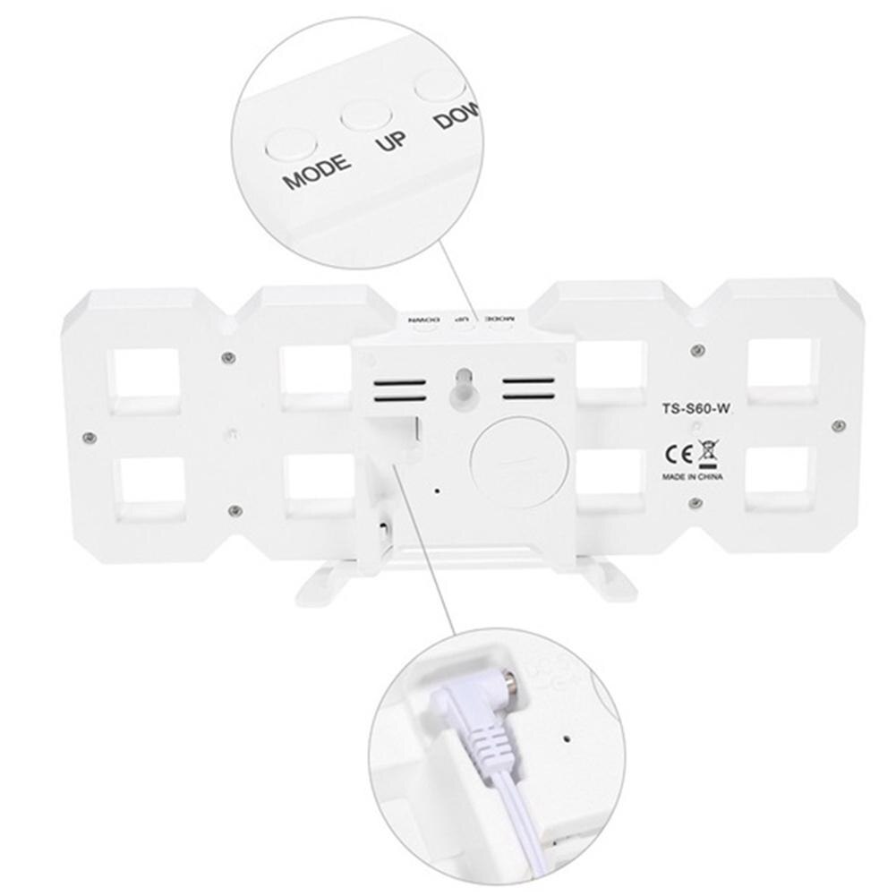 Modern Digital LED Wall Clock Table Desk Night Electric Clock Alarm Watch Multi-Functional LED Clock 24 or 12 Hour Display