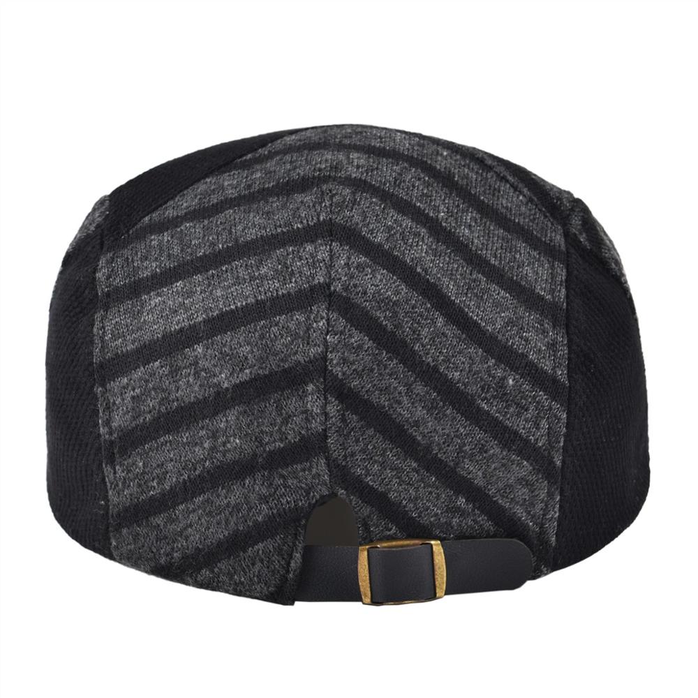 VOBOOM Golf Cap Men Fall Winter Adjustable Cabbies Dark Gray Newsboy Caps Ivy Flat Hat Warm Headpiece 057