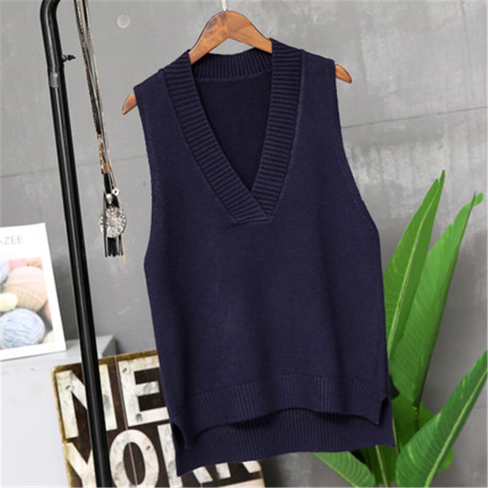 Dameveste vinter overtøj forårs vest vest vinter og koreansk version strikket vest sweater kvinde  pz2883